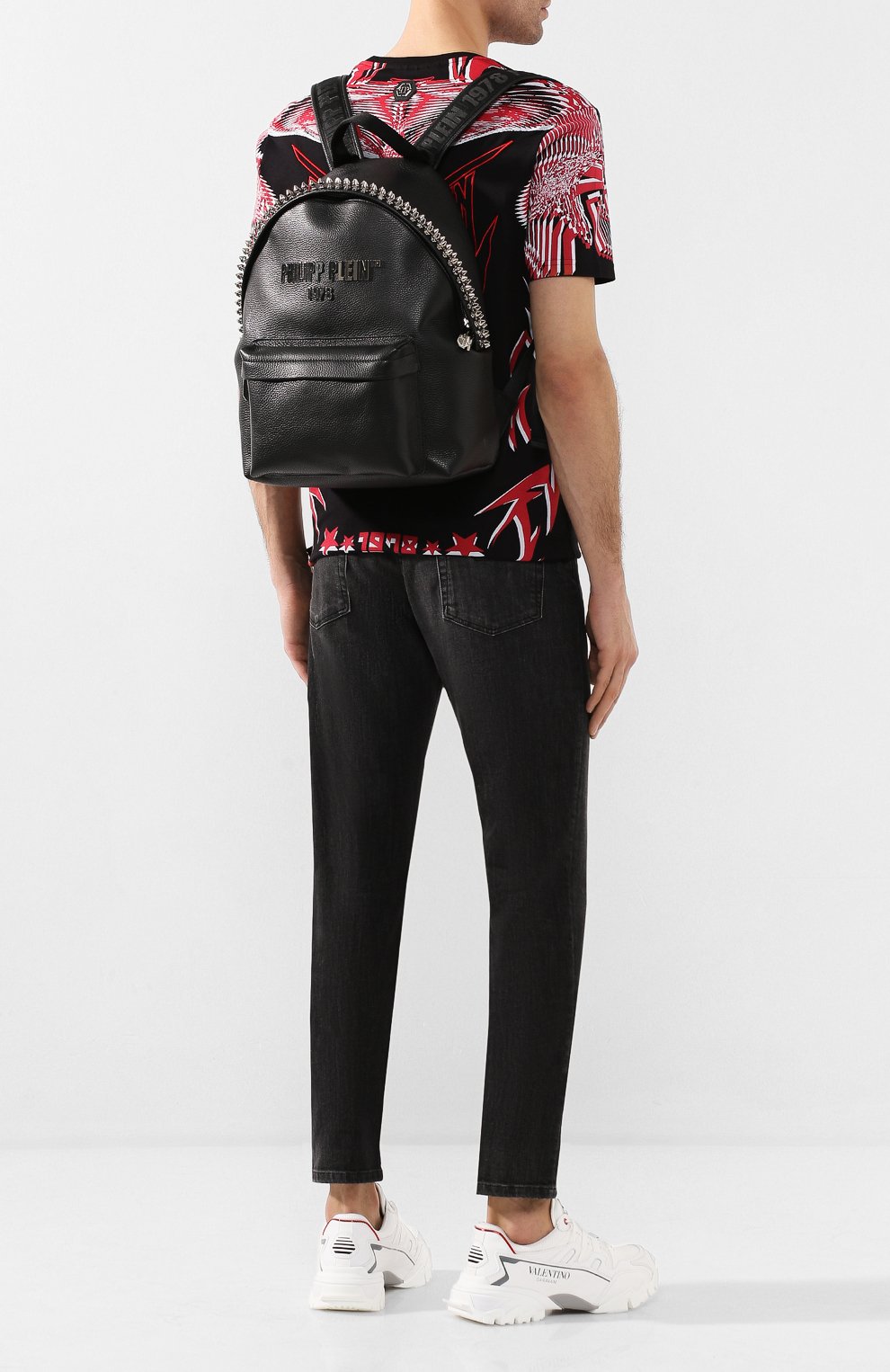 Мужской кожаный рюкзак PHILIPP PLEIN черного цвета по цене 135900 руб., арт. S20A MBA0887 PLE053N | Фото 2 Мужской кожаный рюкзак PHILIPP PLEIN черного цвета, арт. S20A MBA0887 PLE053N | Фото 2