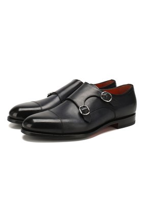 Мужские кожаные монки SANTONI темно-синего цвета по цене 39950 руб., арт. MCC013973JJ1I0BRU59 | Фото 1 Мужские кожаные монки SANTONI темно-синего цвета, арт. MCC013973JJ1I0BRU59 | Фото 1