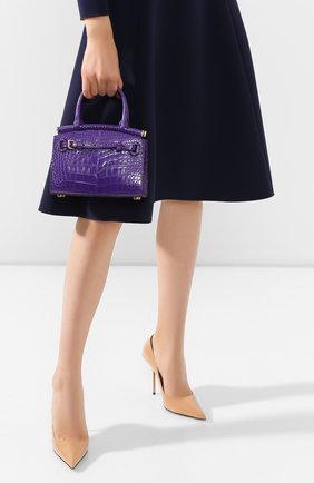 Женская сумка rl50 mini из кожи аллигатора RALPH LAUREN фиолетового цвета по цене 1120000 руб., арт. 435769101/AMIS | Фото 2 Женская сумка rl50 mini из кожи аллигатора RALPH LAUREN фиолетового цвета, арт. 435769101/AMIS | Фото 2