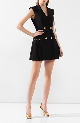 Женские кожаные босоножки TOM FORD золотого цвета по цене 103500 руб., арт. W2562T-EAY001 | Фото 2 Женские кожаные босоножки TOM FORD золотого цвета, арт. W2562T-EAY001 | Фото 2