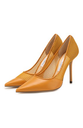 Женская комбинированные туфли love 100 JIMMY CHOO желтого цвета по цене 49700 руб., арт. L0VE 100/ZHC | Фото 1 Женская комбинированные туфли love 100 JIMMY CHOO желтого цвета, арт. L0VE 100/ZHC | Фото 1