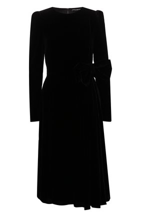 Женское бархатное платье DOLCE & GABBANA черного цвета по цене 163000 руб., арт. F6G8MT/FUVKQ | Фото 1 Женское бархатное платье DOLCE & GABBANA черного цвета, арт. F6G8MT/FUVKQ | Фото 1