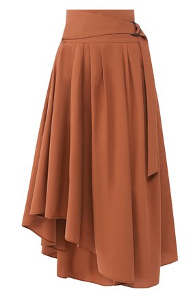 Женская хлопковая юбка BRUNELLO CUCINELLI коричневого цвета по цене 74050 руб., арт. MH127G2906 | Фото 1 Женская хлопковая юбка BRUNELLO CUCINELLI коричневого цвета, арт. MH127G2906 | Фото 1 (Статус проверки: Проверена категория; Длина Ж (юбки, платья, шорты): Миди, До колена; Материал внешний: Хлопок; Материал подклада: Хлопок)
