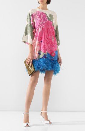 Женское шелковое платье VALENTINO белого цвета по цене 355500 руб., арт. TB3VAQR054W | Фото 2 Женское шелковое платье VALENTINO белого цвета, арт. TB3VAQR054W | Фото 2 (Рукава: 3/4; Материал внешний: Шелк; Длина Ж (юбки, платья, шорты): Мини; Статус проверки: Проверена категория; Случай: Вечерний)