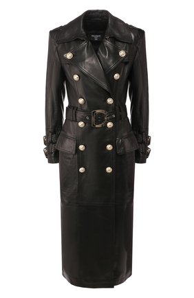 Женское кожаное пальто BALMAIN черного цвета по цене 390000 руб., арт. TF19156/L008 | Фото 1 Женское кожаное пальто BALMAIN черного цвета, арт. TF19156/L008 | Фото 1