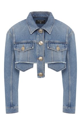 Женская джинсовая куртка BALMAIN голубого цвета по цене 96900 руб., арт. TF18122/D006 | Фото 1 Женская джинсовая куртка BALMAIN голубого цвета, арт. TF18122/D006 | Фото 1
