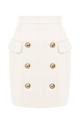 Женская юбка из вискозы BALMAIN белого цвета по цене 89550 руб., арт. TF14004/V090 | Фото 1 Женская юбка из вискозы BALMAIN белого цвета, арт. TF14004/V090 | Фото 1