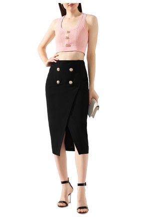 Женская топ из вискозы BALMAIN розового цвета по цене 39950 руб., арт. TF10007/K030 | Фото 2 Женская топ из вискозы BALMAIN розового цвета, арт. TF10007/K030 | Фото 2