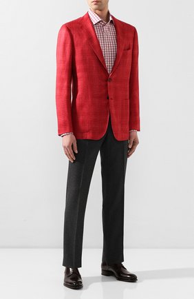 Мужская хлопковая сорочка KITON бордового цвета по цене 49950 руб., арт. UCIH0730914 | Фото 2 Мужская хлопковая сорочка KITON бордового цвета, арт. UCIH0730914 | Фото 2 (Рукава: Длинные; Материал внешний: Хлопок; Длина (для топов): Стандартные; Мужское Кросс-КТ: Сорочка-одежда; Принт: Клетка; Случай: Формальный; Манжеты: На пуговицах; Воротник: Акула; Региональные ограничения белый список (Axapta Mercury): RU)
