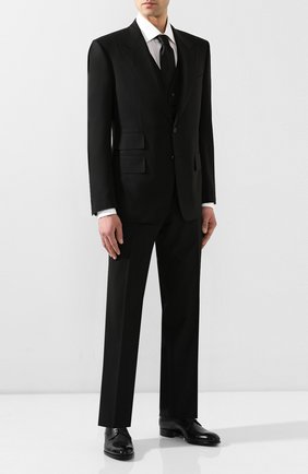Мужской шерстяной костюм-тройка TOM FORD черного цвета по цене 337500 руб., арт. 722R12/31AL43 | Фото 1 Мужской шерстяной костюм-тройка TOM FORD черного цвета, арт. 722R12/31AL43 | Фото 1