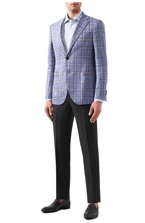 Мужская льняная рубашка ERMENEGILDO ZEGNA голубого цвета по цене 23200 руб., арт. UUX38/SRF5 | Фото 2 Мужская льняная рубашка ERMENEGILDO ZEGNA голубого цвета, арт. UUX38/SRF5 | Фото 2