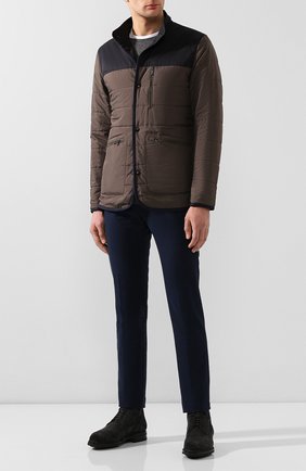 Мужская двусторонняя куртка Z ZEGNA хаки цвета, арт. VU013/ZZ106 | Фото 2 (Материал внешний: Синтетический материал; Материал подклада: Синтетический материал; Рукава: Длинные; Длина (верхняя одежда): Короткие; Мужское Кросс-КТ: Куртка-верхняя одежда, Верхняя одежда, утепленные куртки; Кросс-КТ: Куртка)