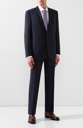 Мужской шерстяной костюм BRIONI темно-синего цвета по цене 362500 руб., арт. RAH000/P9A1M/PARLAMENT0 | Фото 1 Мужской шерстяной костюм BRIONI темно-синего цвета, арт. RAH000/P9A1M/PARLAMENT0 | Фото 1