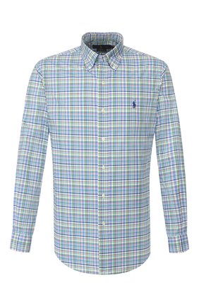 Мужская хлопковая рубашка POLO RALPH LAUREN зеленого цвета по цене 9950 руб., арт. 710789014/4503 | Фото 1 Мужская хлопковая рубашка POLO RALPH LAUREN зеленого цвета, арт. 710789014/4503 | Фото 1
