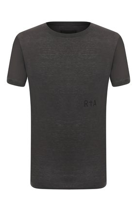 Мужская хлопковая футболка RTA серого цвета по цене 16000 руб., арт. MH9347-712120BK | Фото 1 Мужская хлопковая футболка RTA серого цвета, арт. MH9347-712120BK | Фото 1