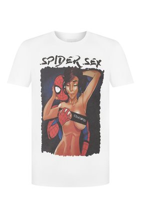 Мужская хлопковая футболка BISIBIGLIO белого цвета по цене 6995 руб., арт. SPIDERSEXYW0MAN/HEAVY | Фото 1 Мужская хлопковая футболка BISIBIGLIO белого цвета, арт. SPIDERSEXYW0MAN/HEAVY | Фото 1