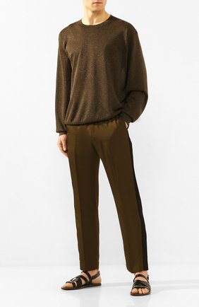 Мужской джемпер из вискозы DRIES VAN NOTEN хаки цвета по цене 32450 руб., арт. 201-21229-9700 | Фото 2 Мужской джемпер из вискозы DRIES VAN NOTEN хаки цвета, арт. 201-21229-9700 | Фото 2