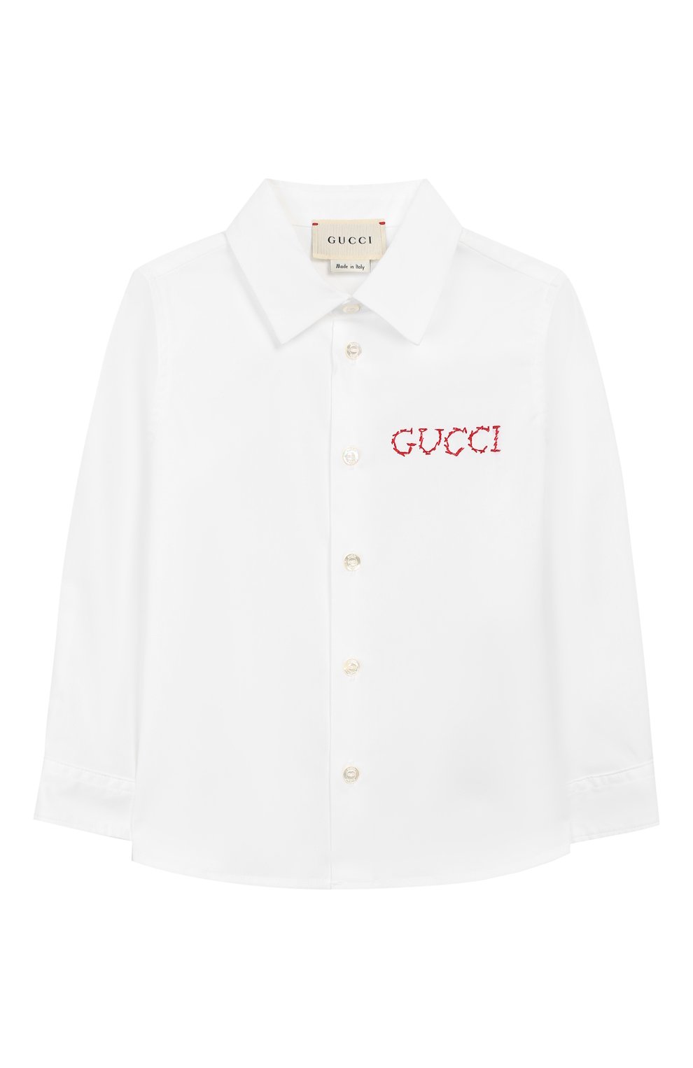 Детский хлопковая рубашка GUCCI белого цвета, арт. 547088/XWAAQ | Фото 1