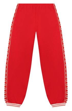 Детские хлопковые джоггеры GUCCI красного цвета по цене 21600 руб., арт. 591494/XJB4G | Фото 2 Детские хлопковые джоггеры GUCCI красного цвета, арт. 591494/XJB4G | Фото 2