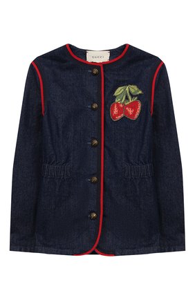 Детский джинсовый жакет GUCCI синего цвета по цене 79850 руб., арт. 595874/XDA18 | Фото 1 Детский джинсовый жакет GUCCI синего цвета, арт. 595874/XDA18 | Фото 1 (Рукава: Длинные; Материал внешний: Хлопок; Девочки Кросс-КТ: Жакет-одежда; Ростовка одежда: 10 - 11 лет | 140 - 146см, 12 лет | 152 см, 5 лет | 110 см, 6 лет | 116 см, 8 лет | 128 см)