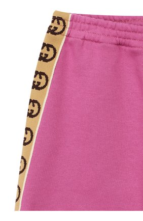 Детские хлопковые джоггеры GUCCI розового цвета по цене 13300 руб., арт. 596148/XJB8Z | Фото 3 Детские хлопковые джоггеры GUCCI розового цвета, арт. 596148/XJB8Z | Фото 3