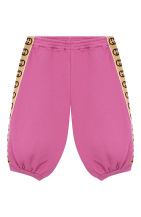 Детские хлопковые джоггеры GUCCI розового цвета по цене 21750 руб., арт. 596148/XJB8Z | Фото 1 Детские хлопковые джоггеры GUCCI розового цвета, арт. 596148/XJB8Z | Фото 1 (Кросс-КТ НВ: Джоггеры; Ростовка одежда: 3 года | 98 см)