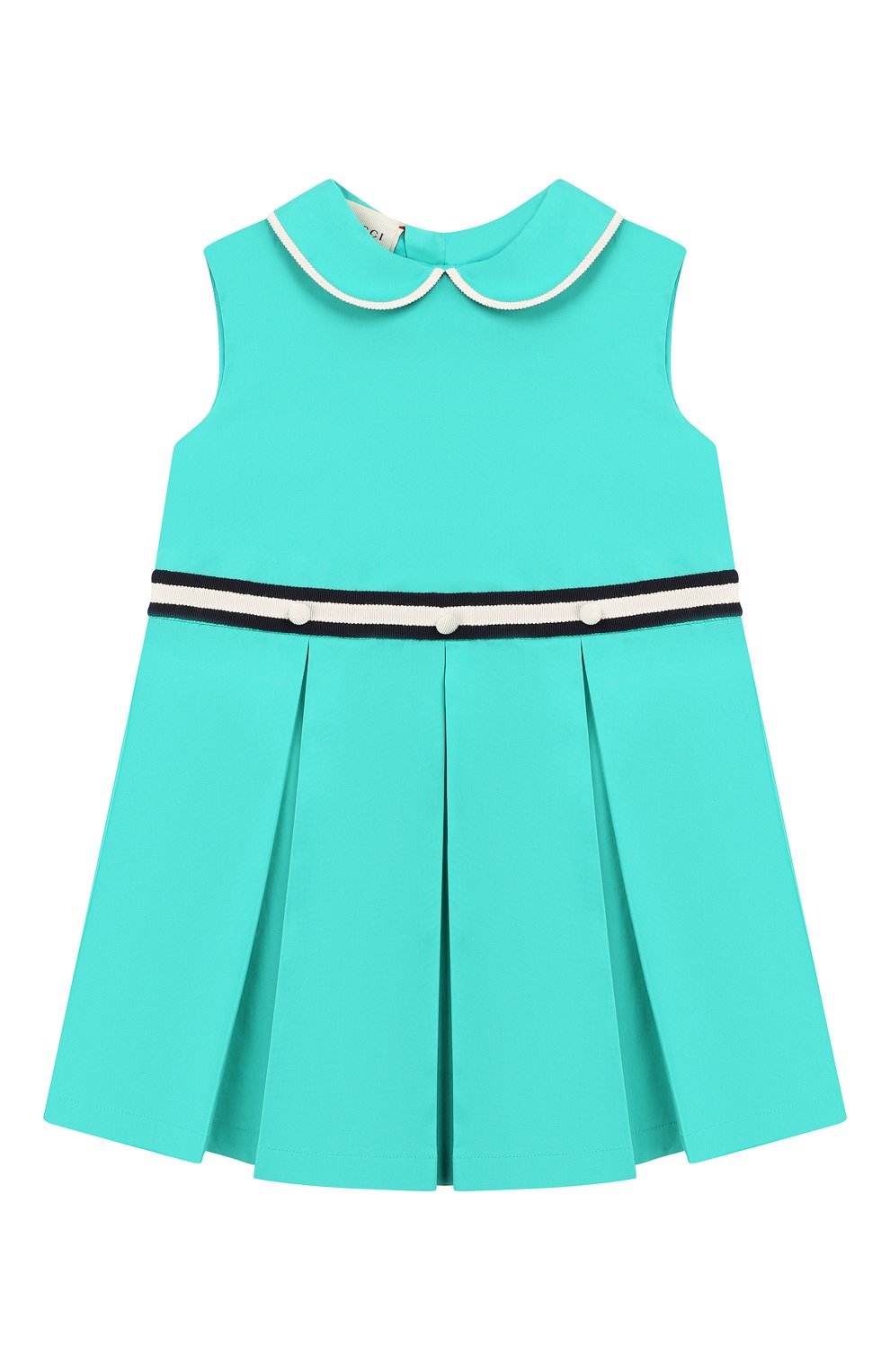 Женский хлопковое платье GUCCI бирюзового цвета, арт. 604648/ZB365 | Фото 1 (Ростовка одежда: 3 года | 98 см)