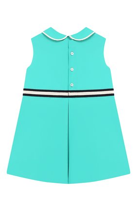 Женский хлопковое платье GUCCI бирюзового цвета, арт. 604648/ZB365 | Фото 2 (Ростовка одежда: 3 года | 98 см)