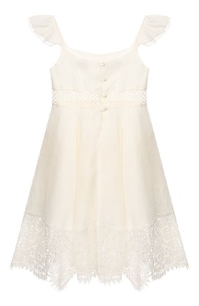 Детское льняное платье DESIGNERS CAT белого цвета по цене 18050 руб., арт. 100000K01000317/2A | Фото 2 Детское льняное платье DESIGNERS CAT белого цвета, арт. 100000K01000317/2A | Фото 2