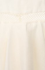 Детское льняное платье DESIGNERS CAT белого цвета, арт. 100000K01000317/4A-8A | Фото 3 (Рукава: Короткие, Без рукавов; Случай: Повседневный; Материал внешний: Лен; Девочки Кросс-КТ: Платье-одежда; Материал подклада: Хлопок)
