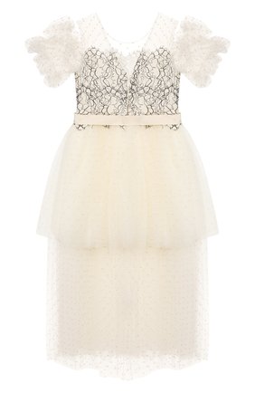 Детское платье DESIGNERS CAT бежевого цвета по цене 32450 руб., арт. 100000K01000420/4A-8A | Фото 2 Детское платье DESIGNERS CAT бежевого цвета, арт. 100000K01000420/4A-8A | Фото 2