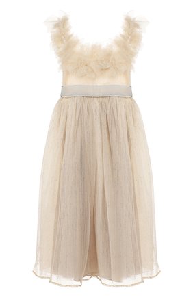 Детское платье DESIGNERS CAT бежевого цвета по цене 21900 руб., арт. 100000K01000422/4A-8A | Фото 1 Детское платье DESIGNERS CAT бежевого цвета, арт. 100000K01000422/4A-8A | Фото 1
