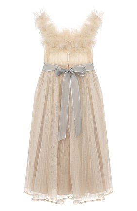 Детское платье DESIGNERS CAT бежевого цвета по цене 21900 руб., арт. 100000K01000422/4A-8A | Фото 2 Детское платье DESIGNERS CAT бежевого цвета, арт. 100000K01000422/4A-8A | Фото 2