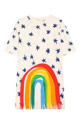 Детское хлопковое платье STELLA MCCARTNEY белого цвета по цене 3750 руб., арт. 588659/S0J61 | Фото 1 Детское хлопковое платье STELLA MCCARTNEY белого цвета, арт. 588659/S0J61 | Фото 1