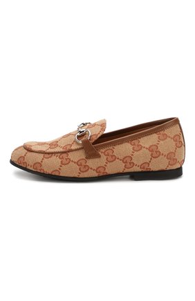Детские лоферы GUCCI бежевого цвета по цене 22500 руб., арт. 578998/HWK20 | Фото 2 Детские лоферы GUCCI бежевого цвета, арт. 578998/HWK20 | Фото 2