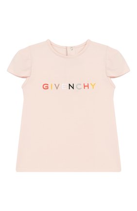 Детский хлопковая футболка GIVENCHY розового цвета по цене 13700 руб., арт. H05125 | Фото 1 Детский хлопковая футболка GIVENCHY розового цвета, арт. H05125 | Фото 1