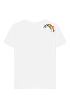 Детская хлопковая футболка STELLA MCCARTNEY белого цвета по цене 3240 руб., арт. 588492/S0J95 | Фото 2 Детская хлопковая футболка STELLA MCCARTNEY белого цвета, арт. 588492/S0J95 | Фото 2