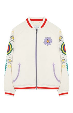 Детская бомбер STELLA MCCARTNEY белого цвета по цене 10800 руб., арт. 588627/S0K75 | Фото 1 Детская бомбер STELLA MCCARTNEY белого цвета, арт. 588627/S0K75 | Фото 1