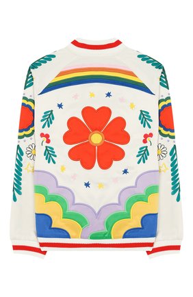 Детская бомбер STELLA MCCARTNEY белого цвета по цене 10800 руб., арт. 588627/S0K75 | Фото 2 Детская бомбер STELLA MCCARTNEY белого цвета, арт. 588627/S0K75 | Фото 2