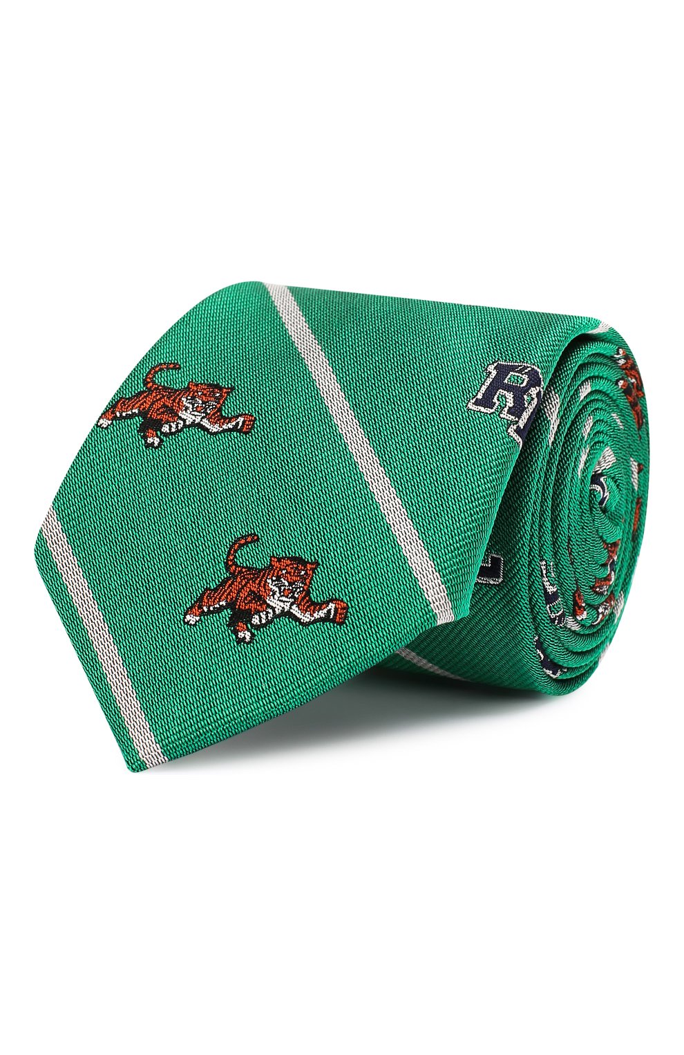 Детский шелковый галстук POLO RALPH LAUREN зеленого цвета, арт. 351794091 | Фото 1 (Материал: Текстиль, Шелк)