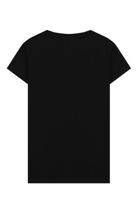 Детская хлопковая футболка BALMAIN черно-белого цвета, арт. 6M8701/MX030/12-16 | Фото 2 (Материал внешний: Хлопок; Рукава: Короткие; Принт: С принтом; Девочки Кросс-КТ: футболка-одежда)