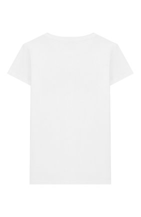 Детская хлопковая футболка BALMAIN белого цвета, арт. 6M8721/MX030/12-16 | Фото 2 (Материал внешний: Хлопок; Рукава: Короткие; Девочки Кросс-КТ: футболка-одежда; Принт: С принтом)
