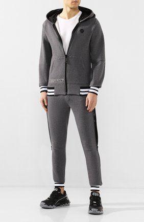 Мужская толстовка PHILIPP PLEIN серого цвета по цене 63420 руб., арт. S20C MJB1866 PJO002N | Фото 2 Мужская толстовка PHILIPP PLEIN серого цвета, арт. S20C MJB1866 PJO002N | Фото 2