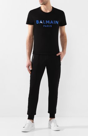 Мужской хлопковые джоггеры BALMAIN черного цвета по цене 39235 руб., арт. TH15632/I240 | Фото 2 Мужской хлопковые джоггеры BALMAIN черного цвета, арт. TH15632/I240 | Фото 2