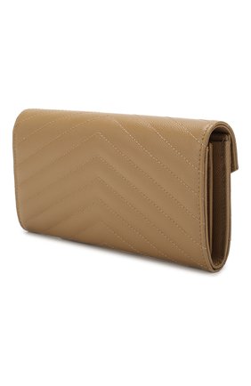 Женские кожаный кошелек monogram SAINT LAURENT бежевого цвета по цене 48200 руб., арт. 372264/B0W01 | Фото 2 Женские кожаный кошелек monogram SAINT LAURENT бежевого цвета, арт. 372264/B0W01 | Фото 2