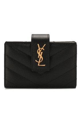 Женский кожаный футляр для кредитных карт SAINT LAURENT черного цвета по цене 26200 руб., арт. 607907/B0W01 | Фото 1 Женский кожаный футляр для кредитных карт SAINT LAURENT черного цвета, арт. 607907/B0W01 | Фото 1