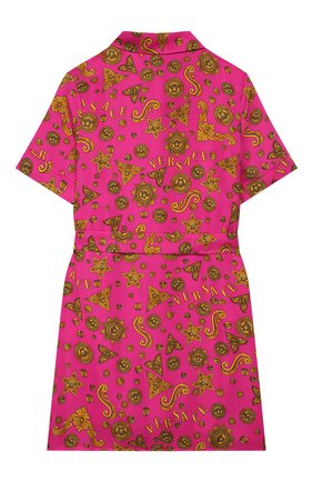 Детское шелковое платье VERSACE розового цвета по цене 36550 руб., арт. YC000188/A232649/4A-6A | Фото 2 Детское шелковое платье VERSACE розового цвета, арт. YC000188/A232649/4A-6A | Фото 2 (Рукава: Короткие; Материал внешний: Шелк; Случай: Повседневный; Девочки Кросс-КТ: Платье-одежда; Принт: С принтом)