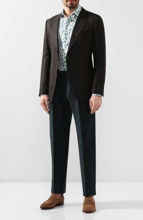 Мужская льняная рубашка KITON зеленого цвета по цене 69700 руб., арт. UMCNERH0729002 | Фото 2 Мужская льняная рубашка KITON зеленого цвета, арт. UMCNERH0729002 | Фото 2