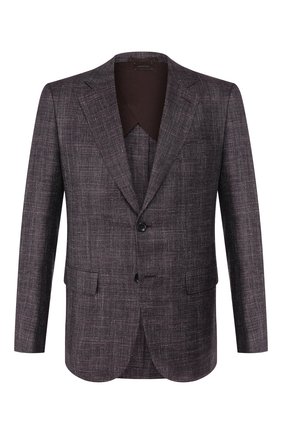 Мужской пиджак из смеси шерсти и шелка ZEGNA COUTURE фиолетового цвета по цене 286000 руб., арт. 750N09/10C2N0 | Фото 1 Мужской пиджак из смеси шерсти и шелка ZEGNA COUTURE фиолетового цвета, арт. 750N09/10C2N0 | Фото 1