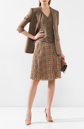 Женский жилет из смеси шерсти и вискозы BURBERRY коричневого цвета по цене 50700 руб., арт. 8024810 | Фото 2 Женский жилет из смеси шерсти и вискозы BURBERRY коричневого цвета, арт. 8024810 | Фото 2